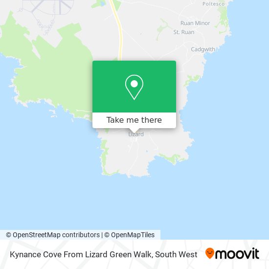 Kynance Cove From Lizard Green Walk map