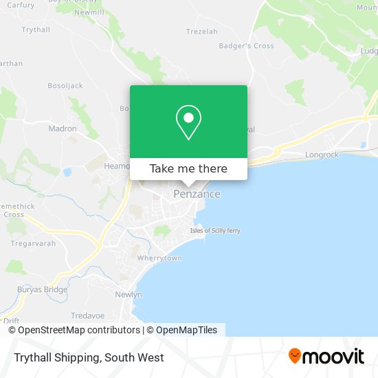 Trythall Shipping map