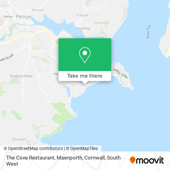 The Cove Restaurant, Maenporth, Cornwall map