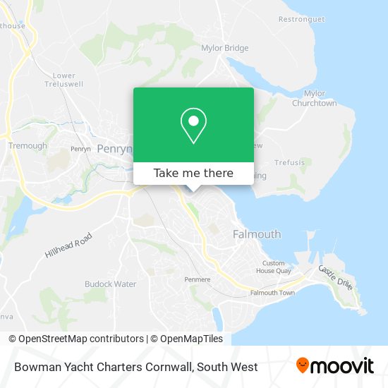 Bowman Yacht Charters Cornwall map