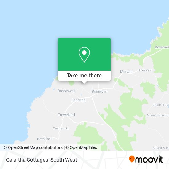 Calartha Cottages map