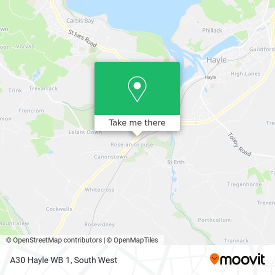 A30 Hayle WB 1 map