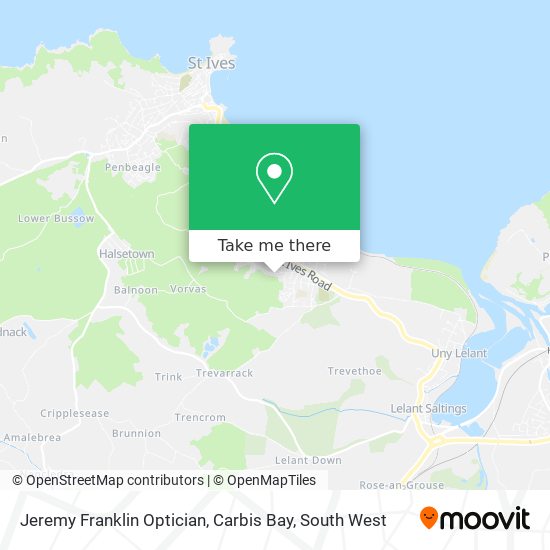 Jeremy Franklin Optician, Carbis Bay map