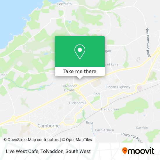 Live West Cafe, Tolvaddon map
