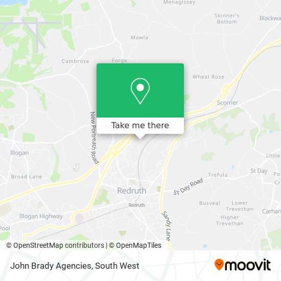John Brady Agencies map