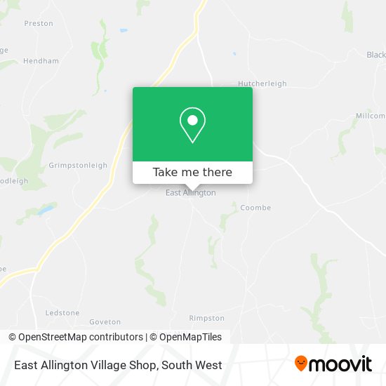 East Allington Village Shop map