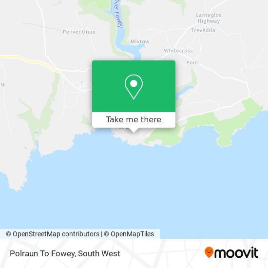 Polraun To Fowey map