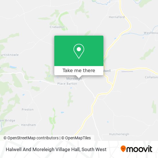 Halwell And Moreleigh Village Hall map