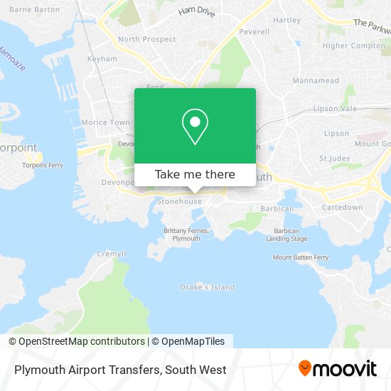 Plymouth Airport Transfers map