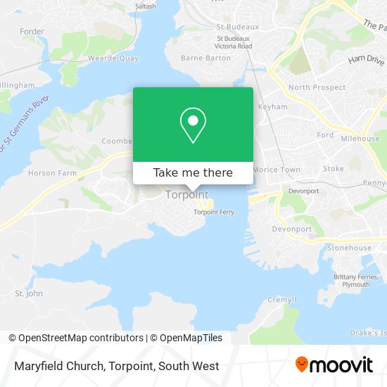 Maryfield Church, Torpoint map