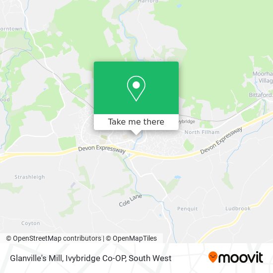 Glanville's Mill, Ivybridge Co-OP map