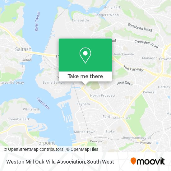 Weston Mill Oak Villa Association map