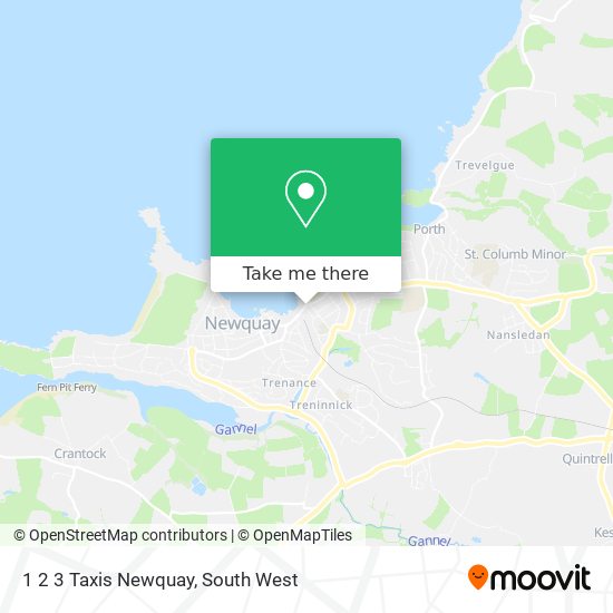 1 2 3 Taxis Newquay map