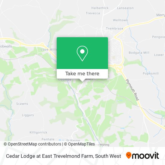 Cedar Lodge at East Trevelmond Farm map