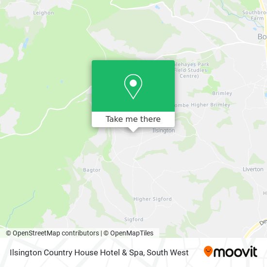 Ilsington Country House Hotel & Spa map