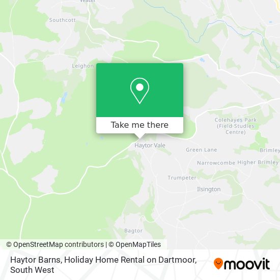 Haytor Barns, Holiday Home Rental on Dartmoor map