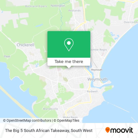 The Big 5 South African Takeaway map