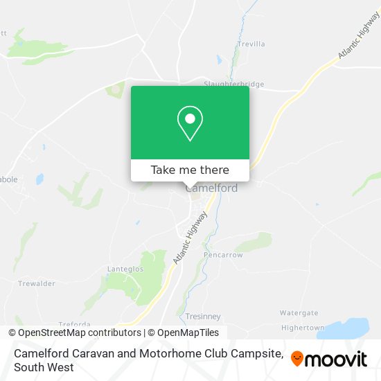 Camelford Caravan and Motorhome Club Campsite map