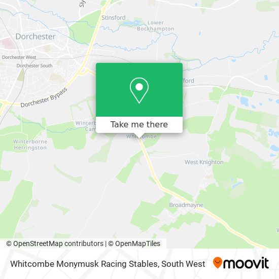 Whitcombe Monymusk Racing Stables map