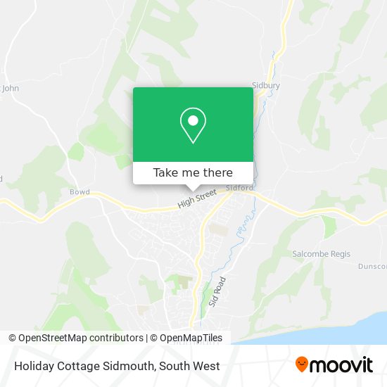 Holiday Cottage Sidmouth map