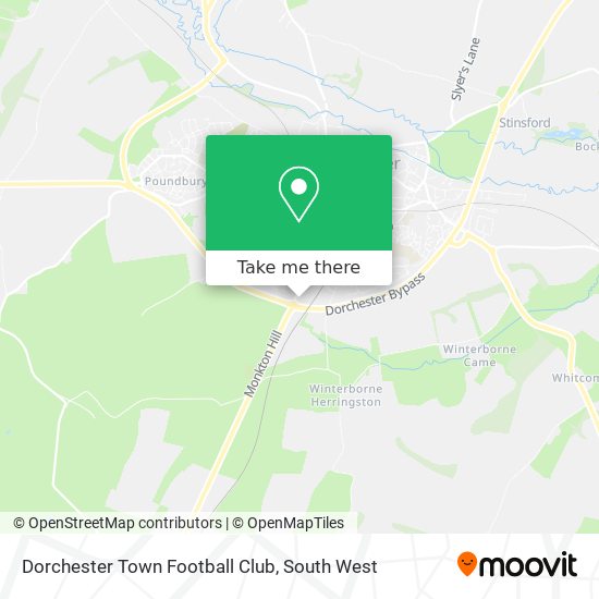 Dorchester Town Football Club map