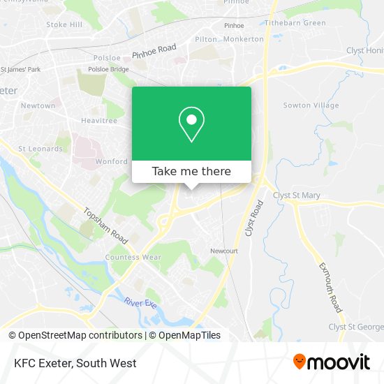 KFC Exeter map
