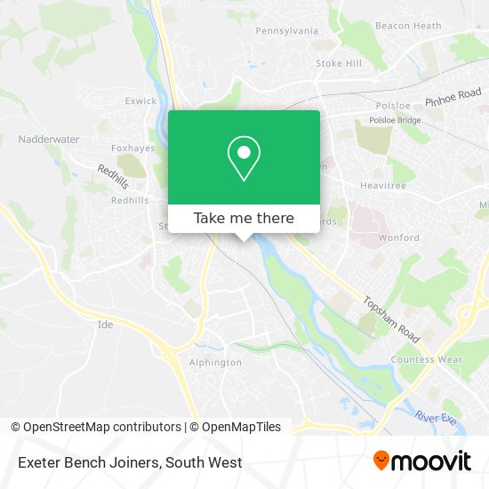 Exeter Bench Joiners map