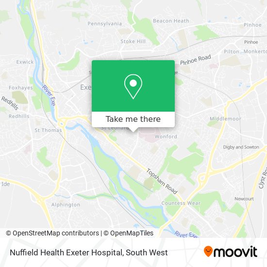 Nuffield Health Exeter Hospital map