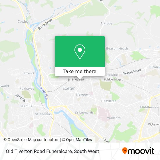 Old Tiverton Road Funeralcare map