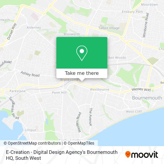 E-Creation - Digital Design Agency's Bournemouth HQ map