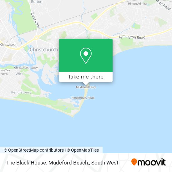 The Black House. Mudeford Beach. map