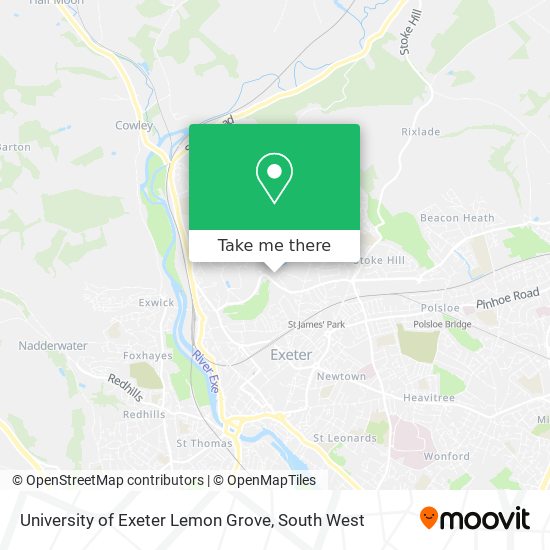 University of Exeter Lemon Grove map