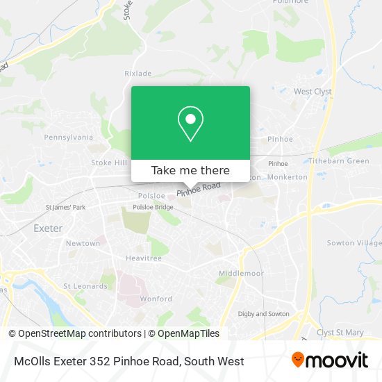 McOlls Exeter 352 Pinhoe Road map