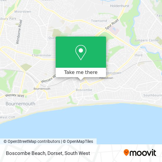 Boscombe Beach, Dorset map