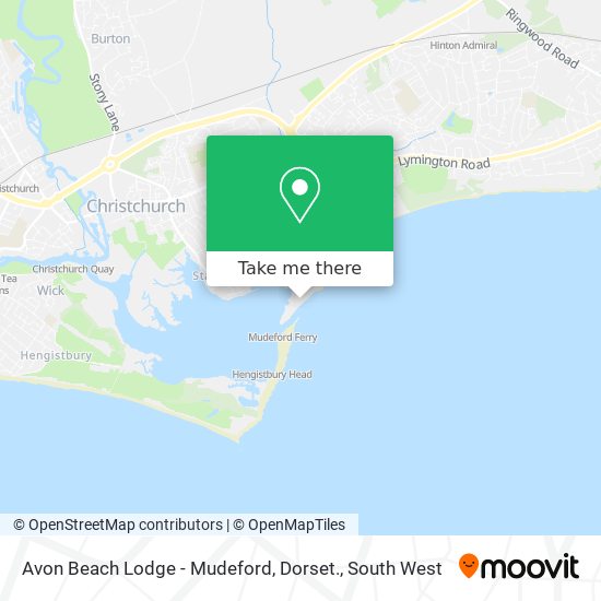 Avon Beach Lodge - Mudeford, Dorset. map
