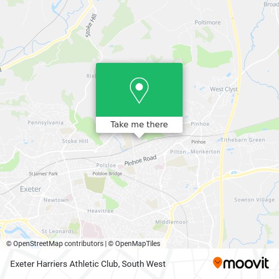 Exeter Harriers Athletic Club map