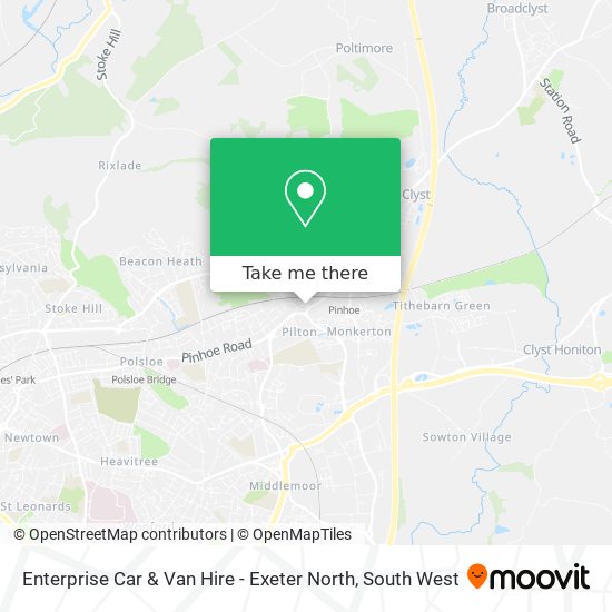 Enterprise Car & Van Hire - Exeter North map