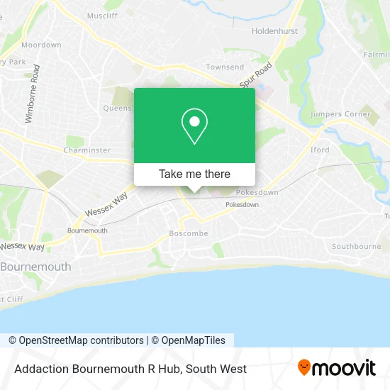 Addaction Bournemouth R Hub map