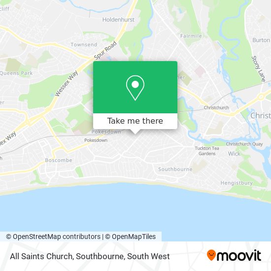 All Saints Church, Southbourne map