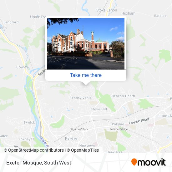 Exeter Mosque map