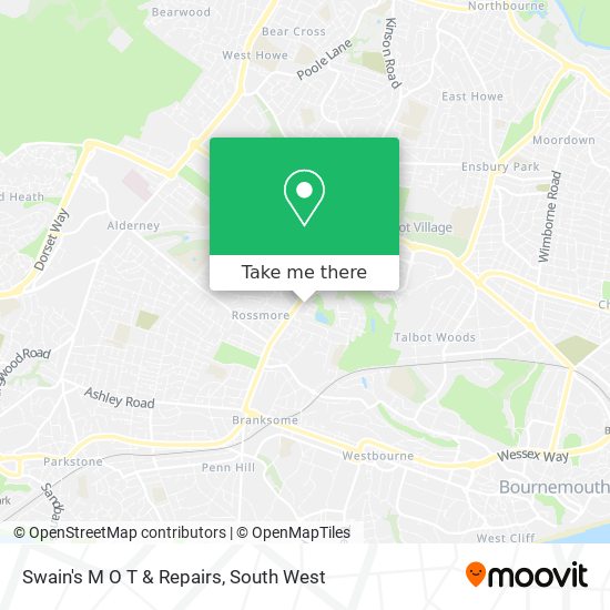 Swain's M O T & Repairs map