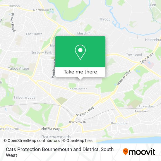 Cats Protection Bournemouth and District map