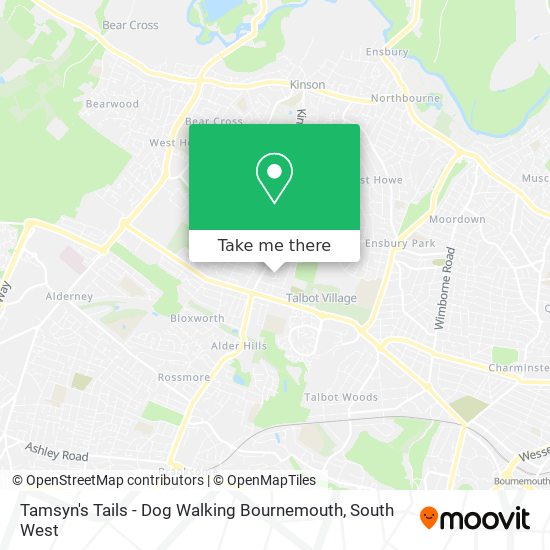 Tamsyn's Tails - Dog Walking Bournemouth map