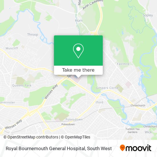 Royal Bournemouth General Hospital map