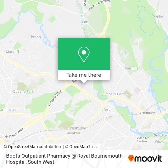 Boots Outpatient Pharmacy @ Royal Bournemouth Hospital map