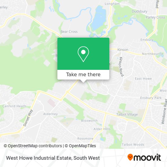 West Howe Industrial Estate map