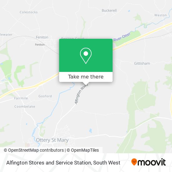 Alfington Stores and Service Station map