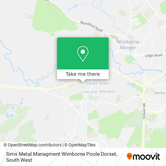 Sims Metal Managment Wimborne Poole Dorset map