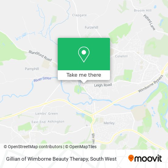 Gillian of Wimborne Beauty Therapy map