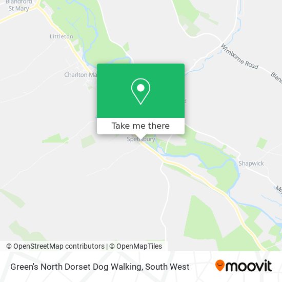 Green's North Dorset Dog Walking map
